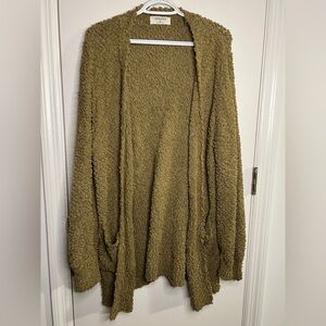 Zenana Outfitters Textured Olive Cardigan